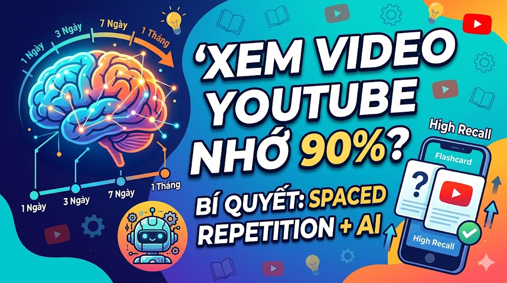 Spaced Repetition + AI: Phương Pháp Học Từ Video YouTube Nhớ Lâu Nhất (Có Thể Lên Đến 90%)