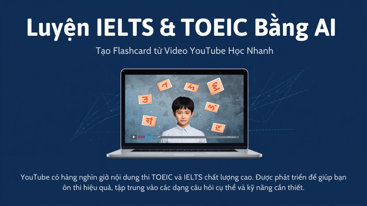 Luyện IELTS & TOEIC Bằng AI: Tạo Flashcard Từ Video YouTube Tăng Band Score Nhanh Hơn