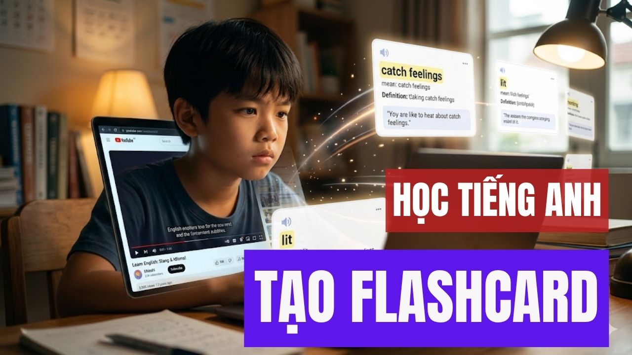 Học Tiếng Anh Qua YouTube Bằng AI: Tạo Flashcard Từ Video Yêu Thích Trong 60 Giây