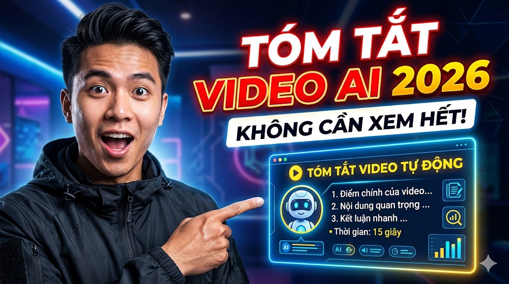 Cách Tóm Tắt Video YouTube Bằng AI 2026 (Tiếng Việt, Miễn Phí, Không Cần Xem Hết)