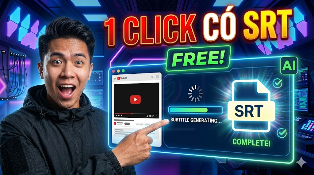 Cách Tải File SRT Từ YouTube Miễn Phí 2026 (Nhanh Nhất, Không Cần Cài App)